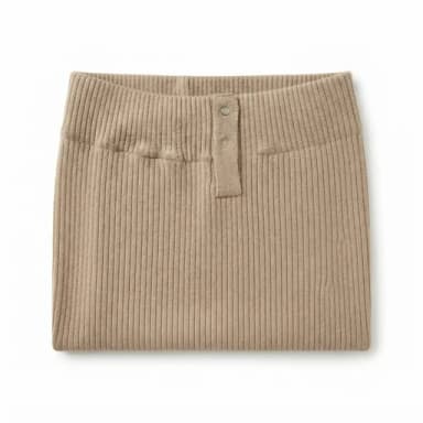 Beige button-front midi skirt
