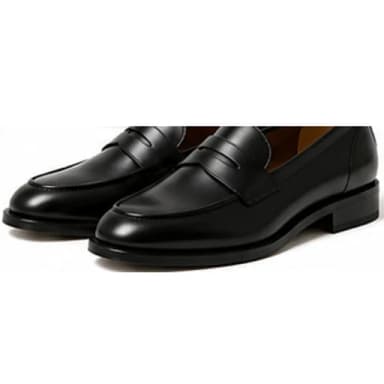 Black leather loafers
