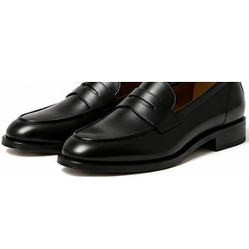 Black leather loafers