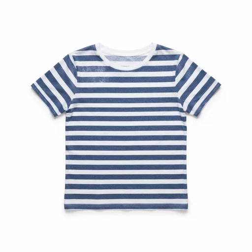 Blue and white striped t-shirt