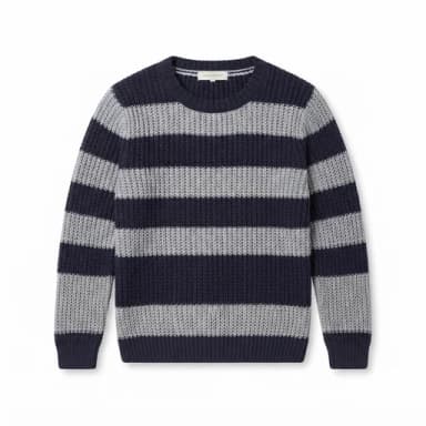 Purple and gray striped knit sweater