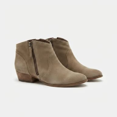 Taupe suede ankle boots